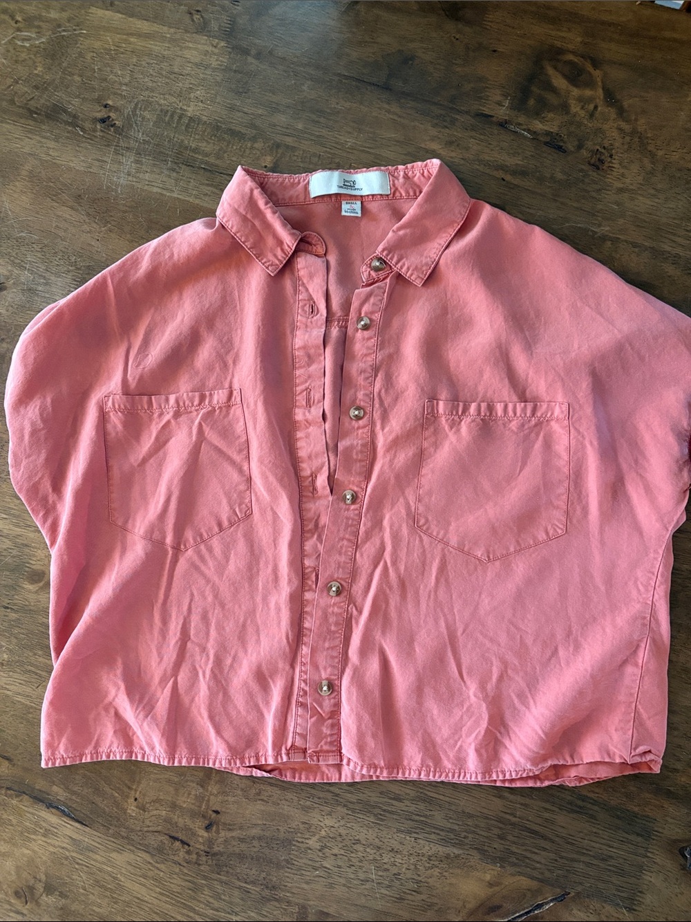 Thread Supply Coral Button-Front Camp Shirt
